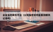 企业加密聊天平台（公司加密软件能看到聊天记录吗）