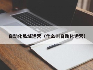 自动化私域运营（什么叫自动化运营）
