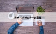 chat（chatgpt什么意思）
