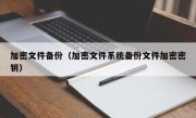 加密文件备份（加密文件系统备份文件加密密钥）