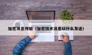 加密消息传输（加密技术消息以什么发送）