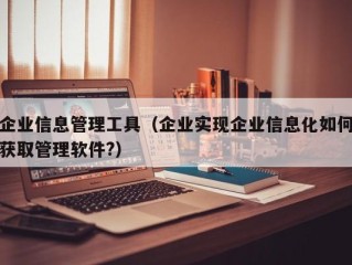 企业信息管理工具（企业实现企业信息化如何获取管理软件?）