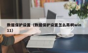 数据保护设置（数据保护设置怎么弄啊win11）