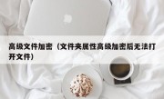 高级文件加密（文件夹属性高级加密后无法打开文件）