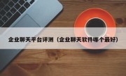企业聊天平台评测（企业聊天软件哪个最好）