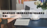 国内聊天软件（国内聊天软件哪个隐私最安全可靠）
