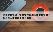 安全文件管理（安全文件管理标准中规定的工作负责人需要具备什么条件）