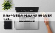 高级文件加密服务（电脑文件高级属性加密用不了）