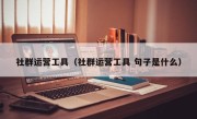 社群运营工具（社群运营工具 句子是什么）