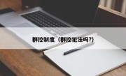 群控制度（群控犯法吗?）
