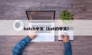 batch中文（bat的中文）