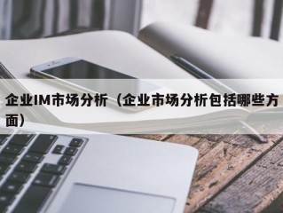 企业IM市场分析（企业市场分析包括哪些方面）