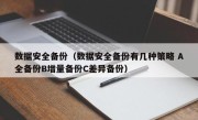 数据安全备份（数据安全备份有几种策略 A全备份B增量备份C差异备份）