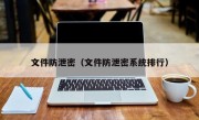 文件防泄密（文件防泄密系统排行）